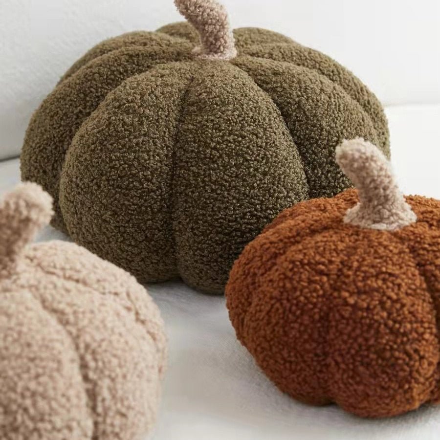 CozyPumpkin - Coussin Citrouille en Peluche pour une Déco d'Automne Chaleureuse