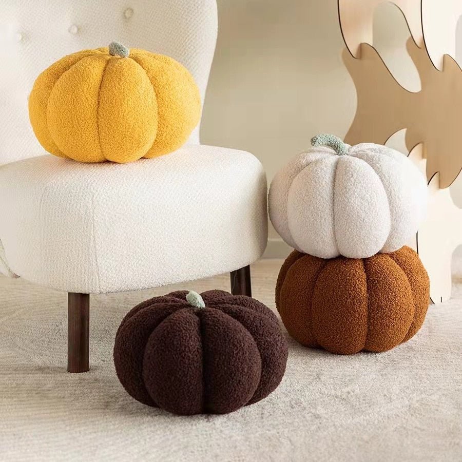 CozyPumpkin - Coussin Citrouille en Peluche pour une Déco d'Automne Chaleureuse