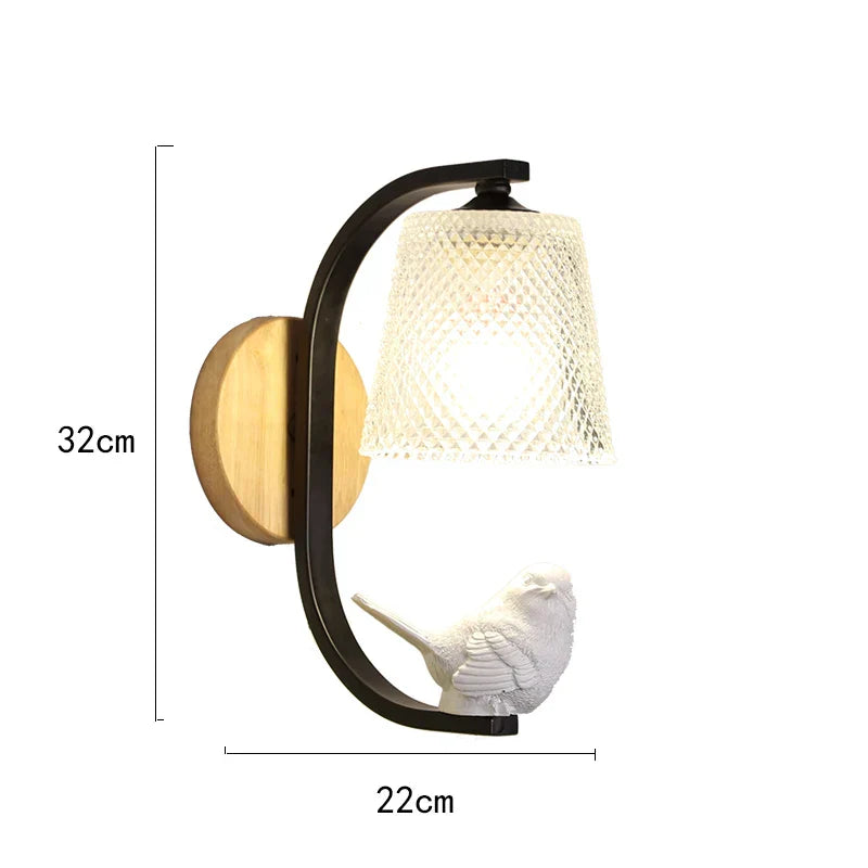 NordicBird Light - Applique murale oiseau scandinave pour chambre