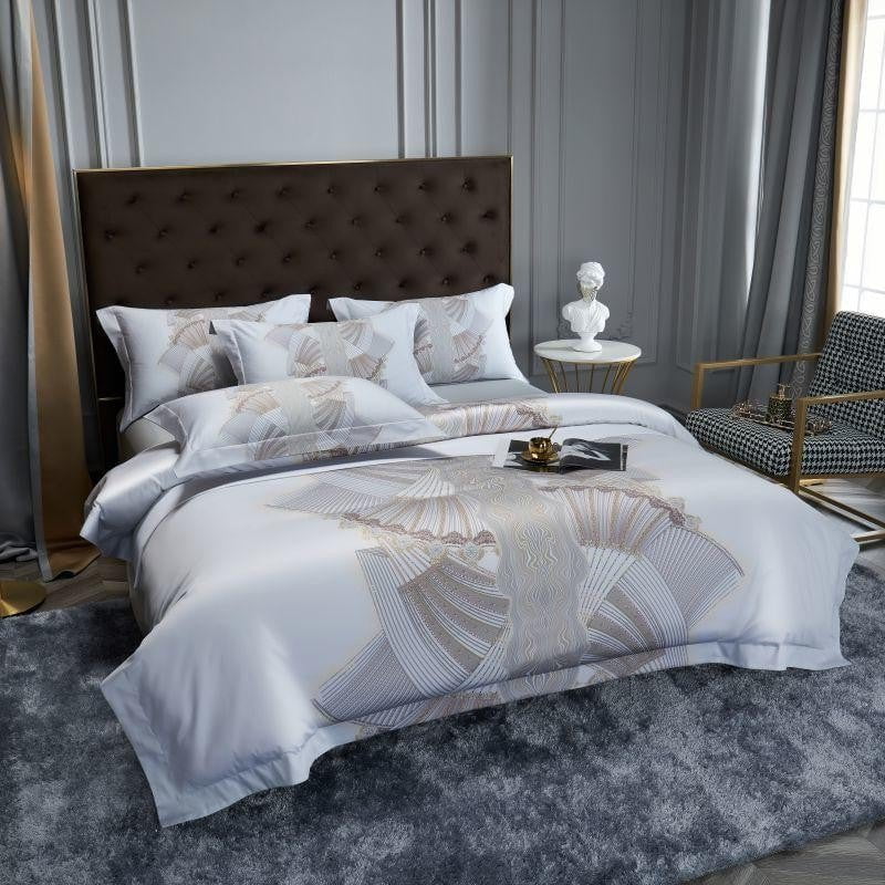 Silver Sails - Housse de Couette de Luxe en Coton Égyptien