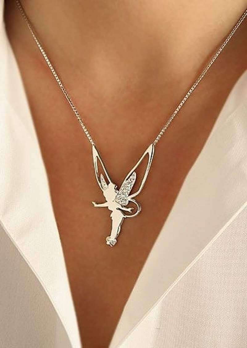 Faylin - Collier fée porte-bonheur en argent doré
