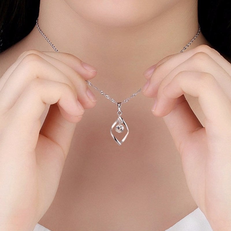 Elinor - Collier en argent pendentif zircone cristal