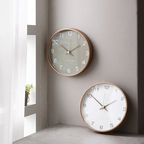Horloge Murale Design en Bois Massif avec Mouvement Silencieux | Élégance Naturelle pour un Intérieur Apaisant 1