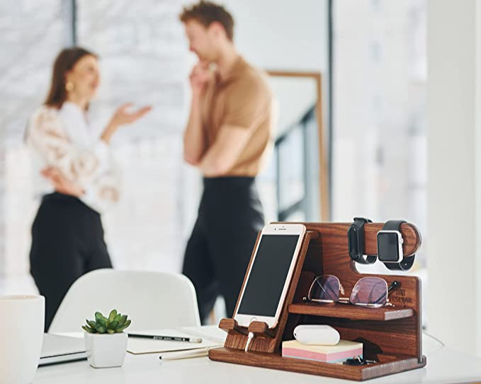 WoodDock – Organisateur Bois Stylé pour Appareils