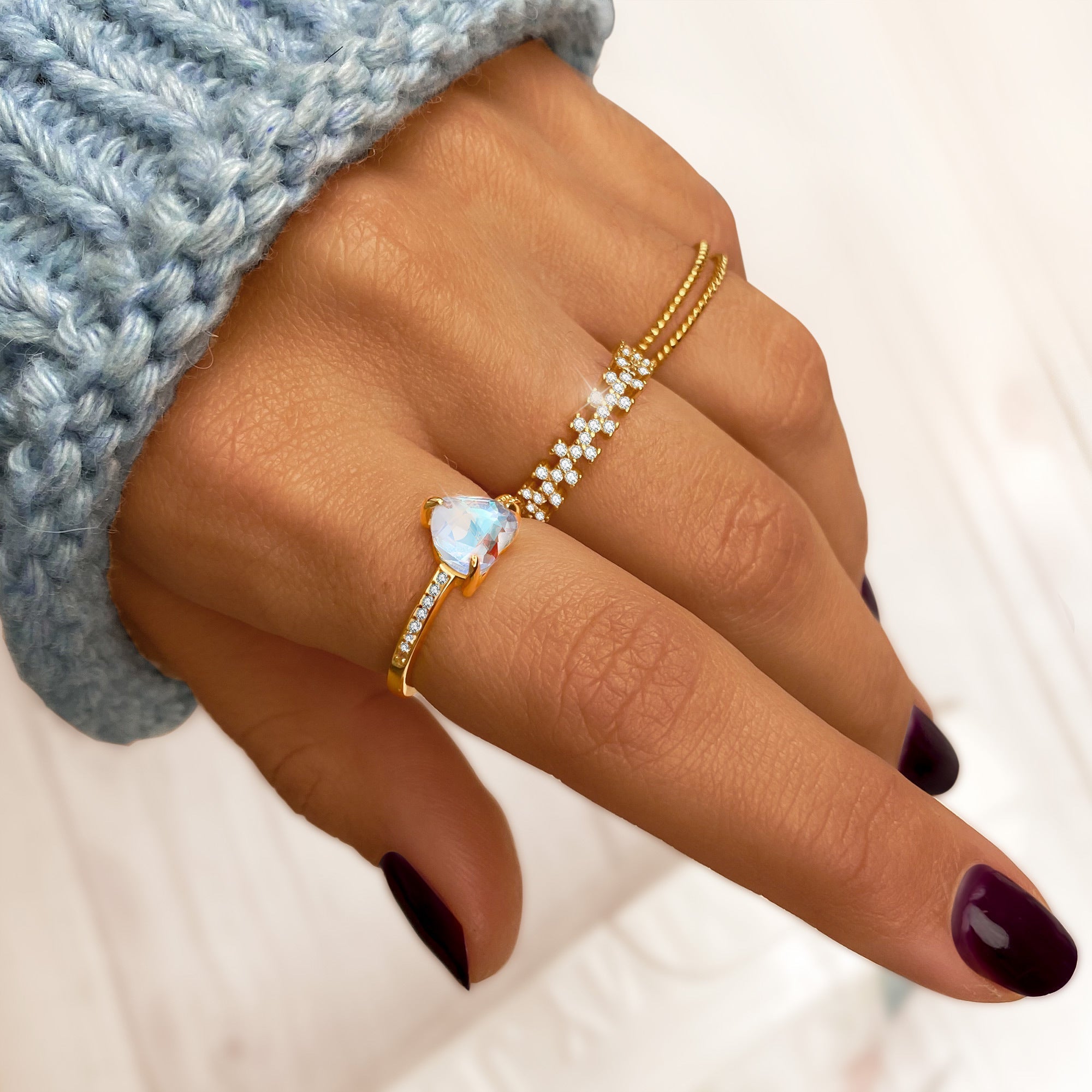 Lina - Bague double tressée à l'élégance en double épaisseur