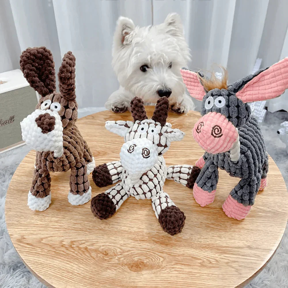 Jouet Pour Chien | Ensemble Résistant en Peluche avec Animaux Ludiques | Idéal pour Mordeurs Actifs 2