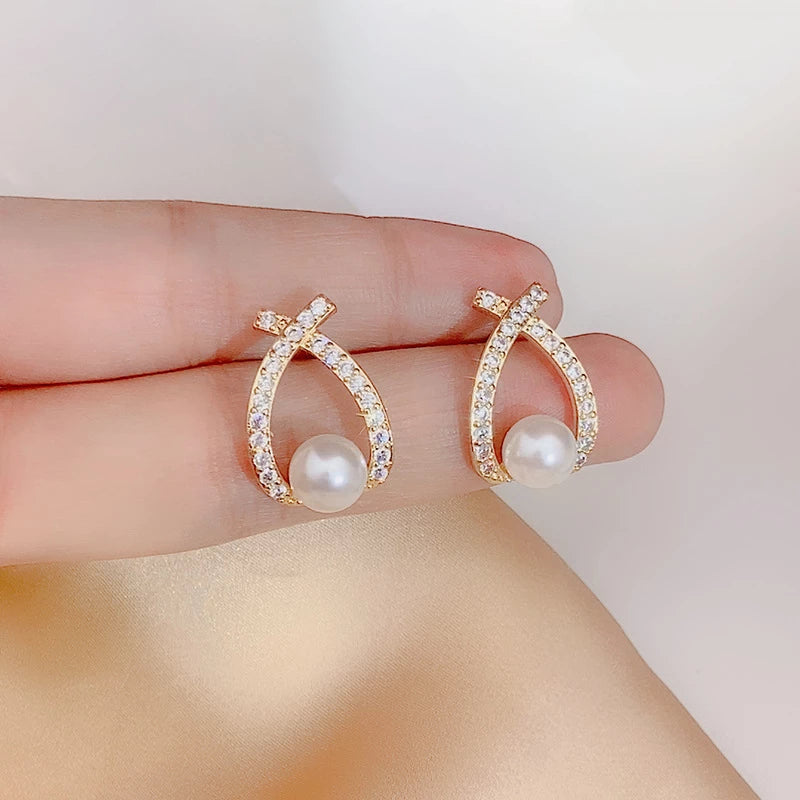 Marie - Boucles d'oreilles perle scintillante