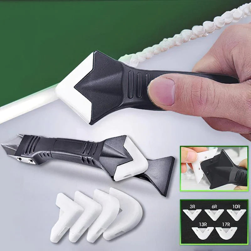 Kit Remover Pro | Outil 3-en-1 pour Retrait de Mastic avec Embouts Personnalisables | Précision et Facilité d'Utilisation 0