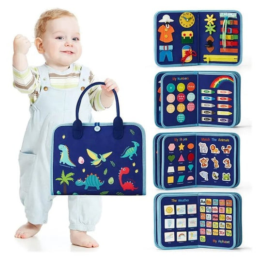 Livre Éducatif Montessori | Livre Interactif en Feutre avec Activités Ludiques | Développe les Compétences Motrices des Enfants 0