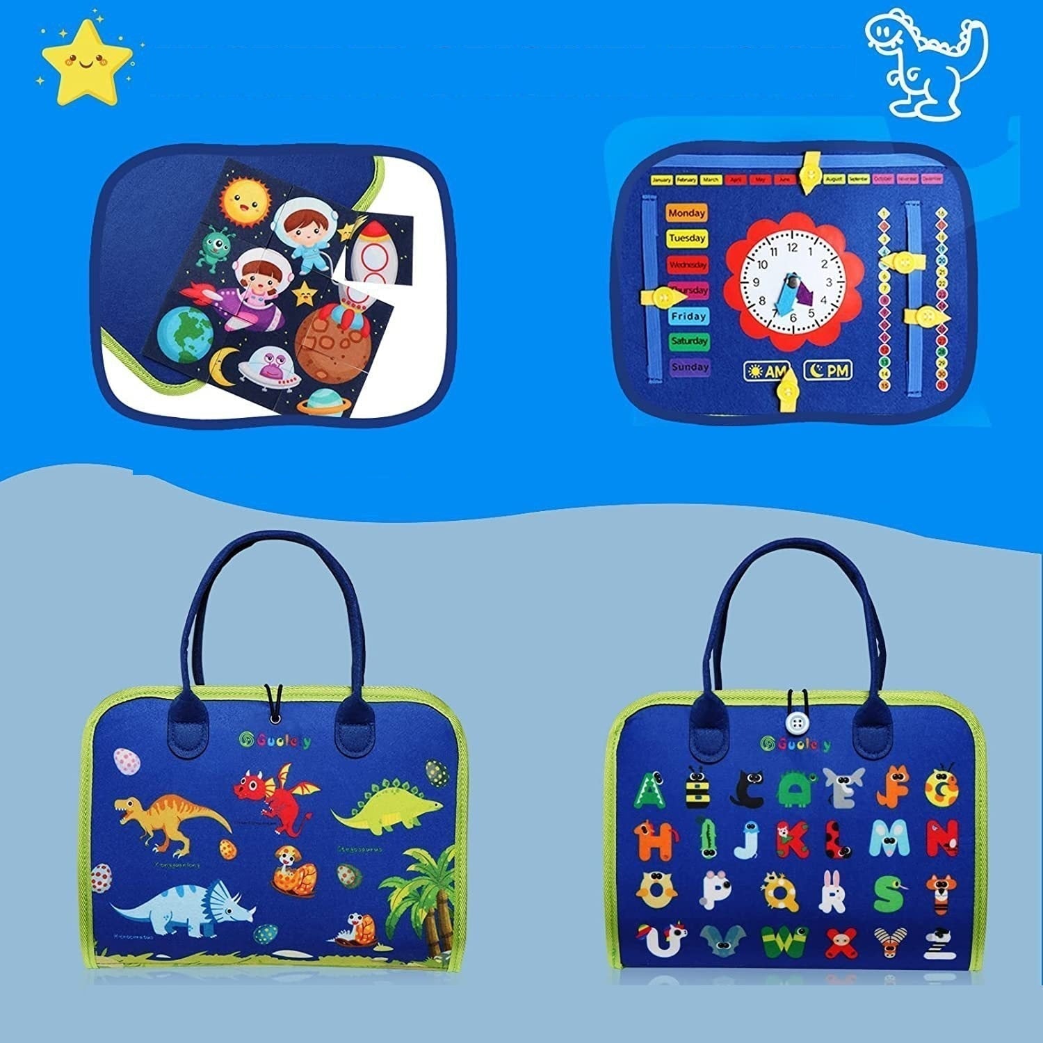 Livre Éducatif Montessori | Livre Interactif en Feutre avec Activités Ludiques | Développe les Compétences Motrices des Enfants 2