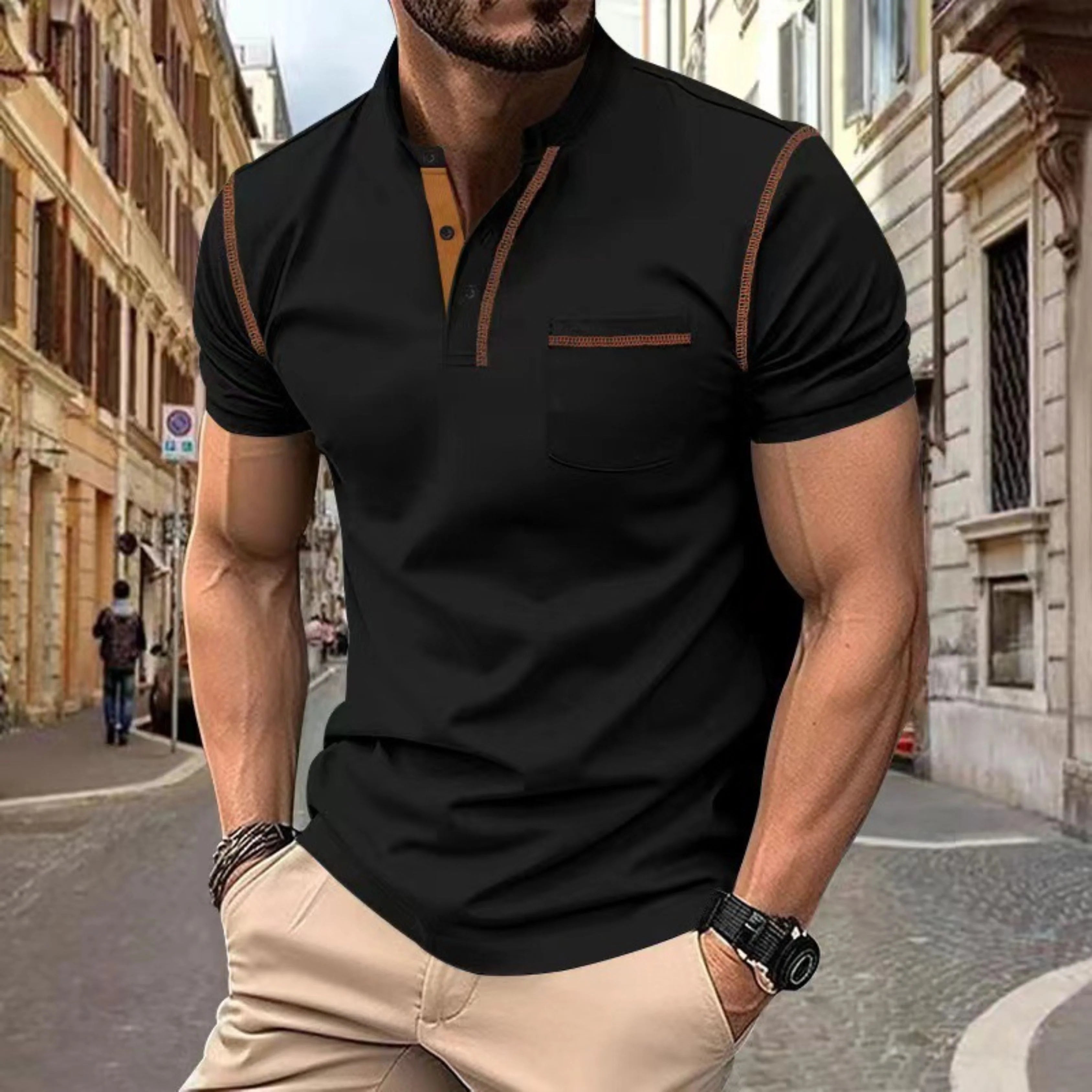 Lucas | Confortable Polo Manche Longue Homme Classique 0