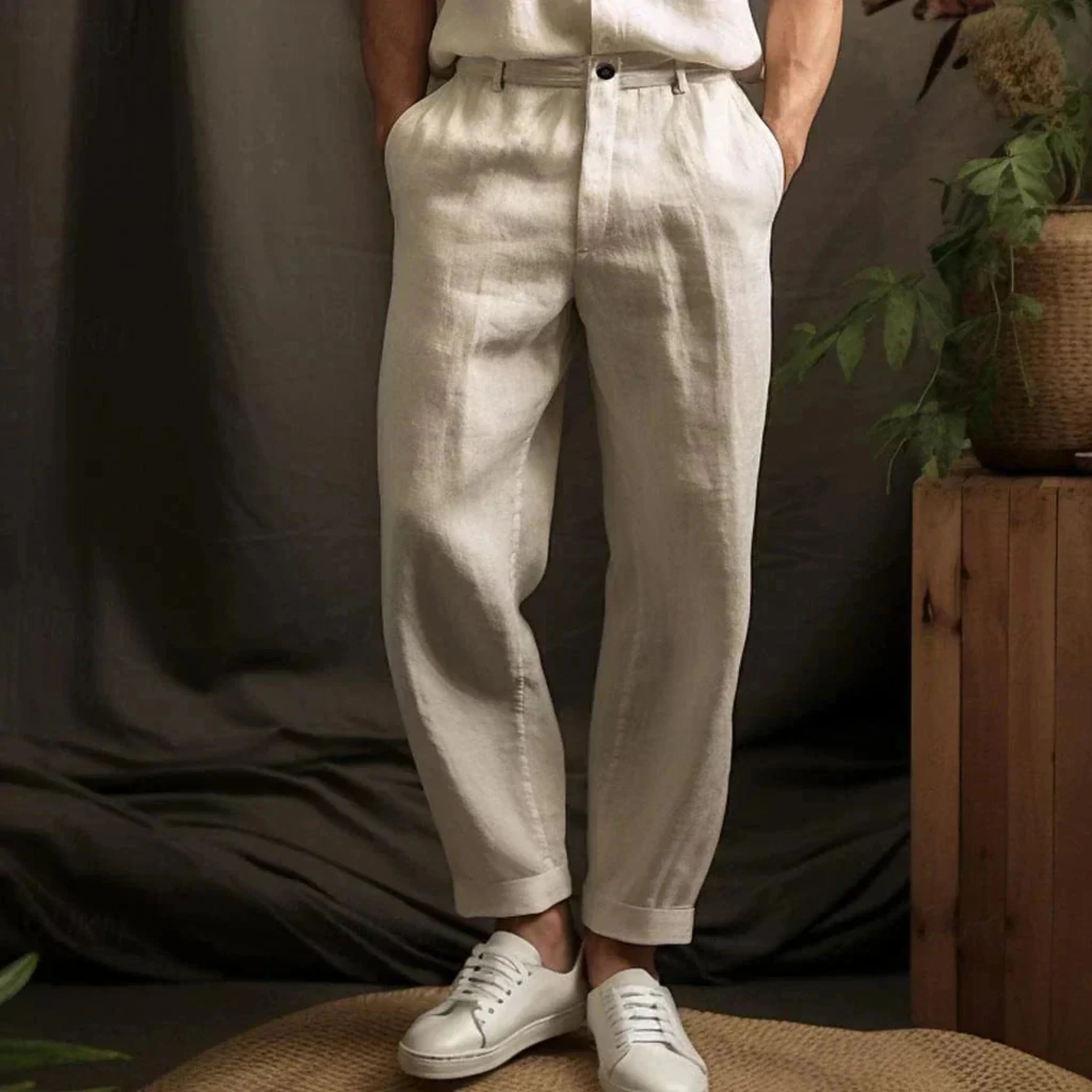 Lucas | Pantalon Lin Décontracté pour Homme Estival 0