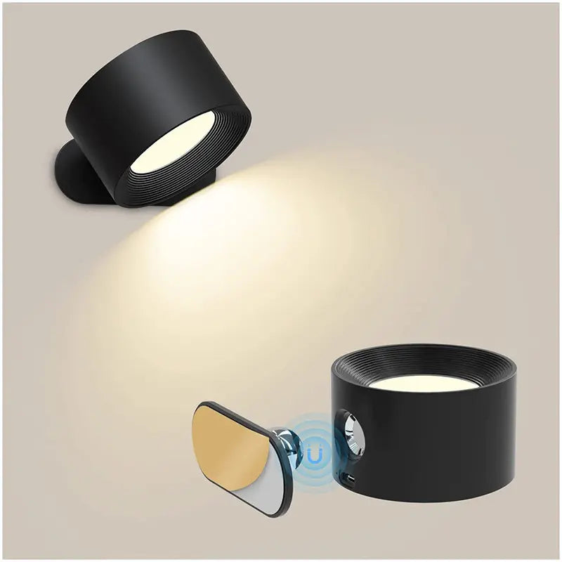 Lumière360 | Élégante Applique Murale Rechargeable 360° Sans Fil 1
