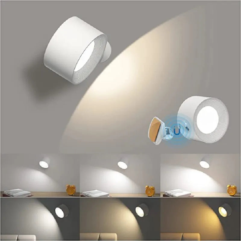 Lumière360 | Élégante Applique Murale Rechargeable 360° Sans Fil 4