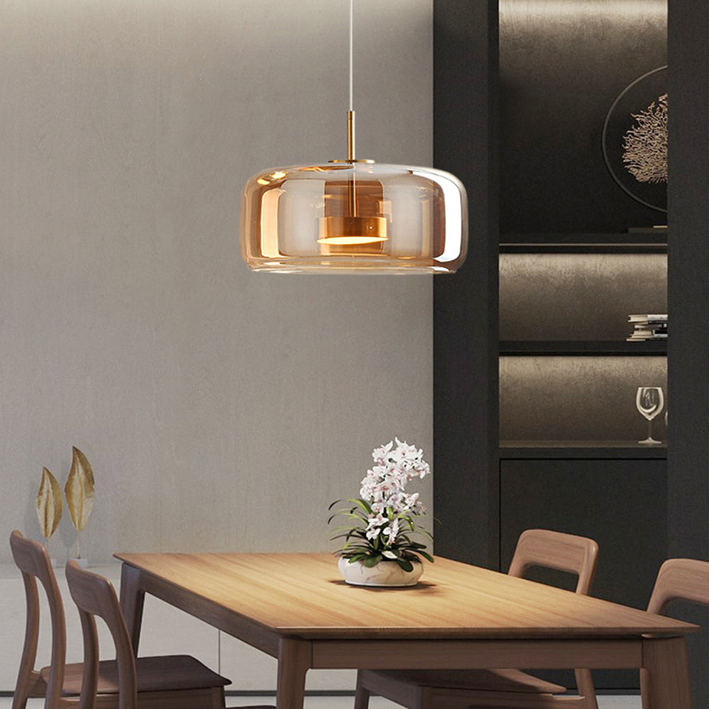 LumièreDorée | Élégante Lampe Suspendue Rétro en Métal et Verre 9