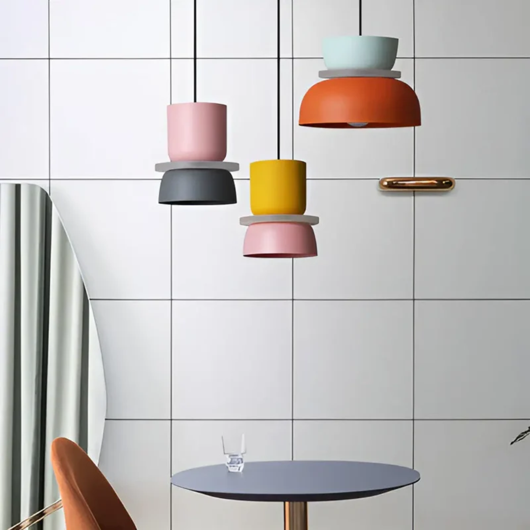 LumièreMacaron | Élégante Suspension LED Colorée pour Luminaire Chambre 6