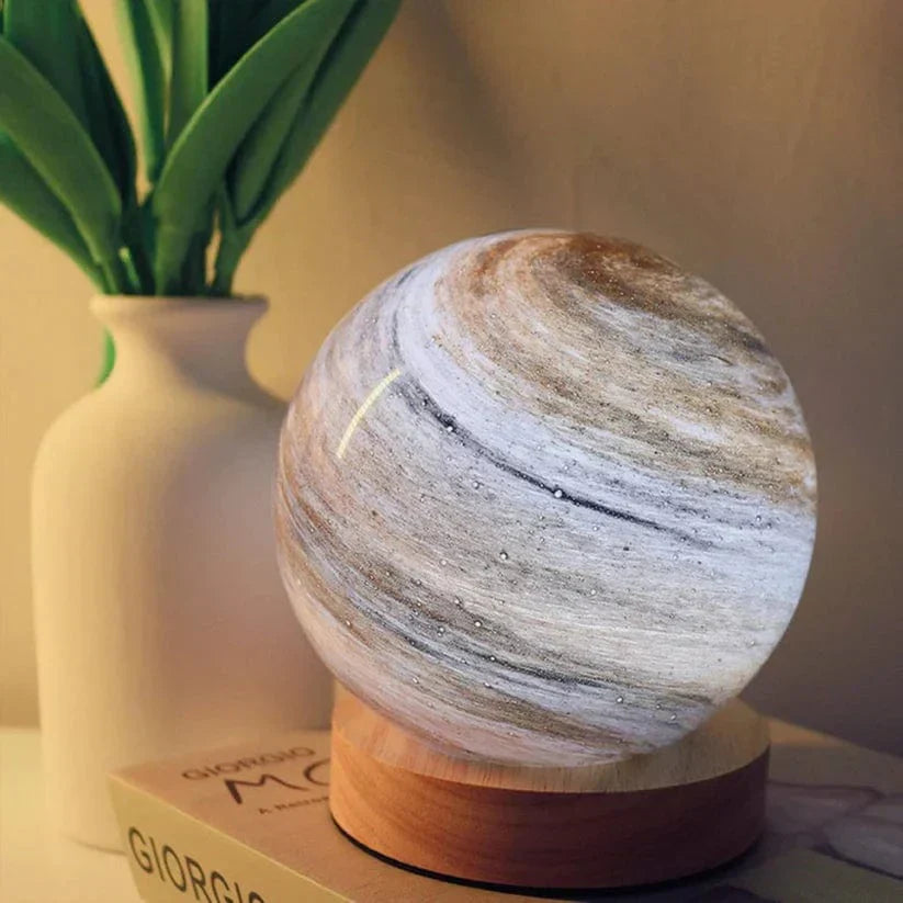 LunaSphere | Élégante Lampe d'Ambiance Lumineuse en Verre et Bois 0