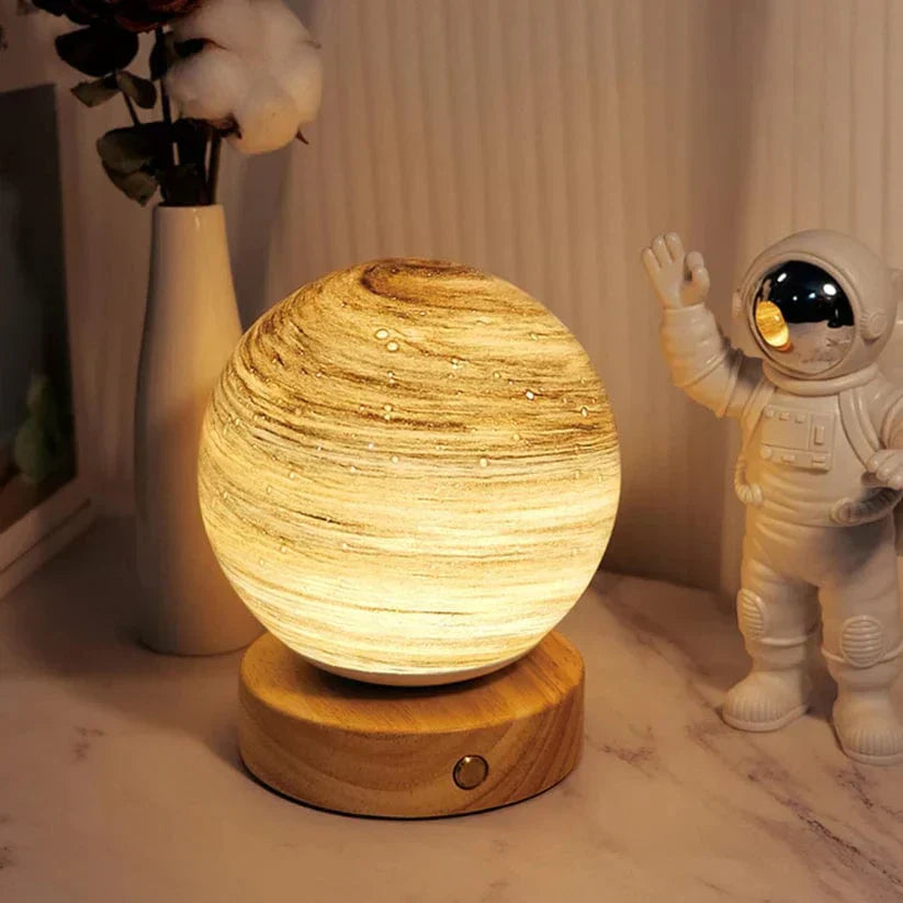 LunaSphere | Élégante Lampe d'Ambiance Lumineuse en Verre et Bois 1