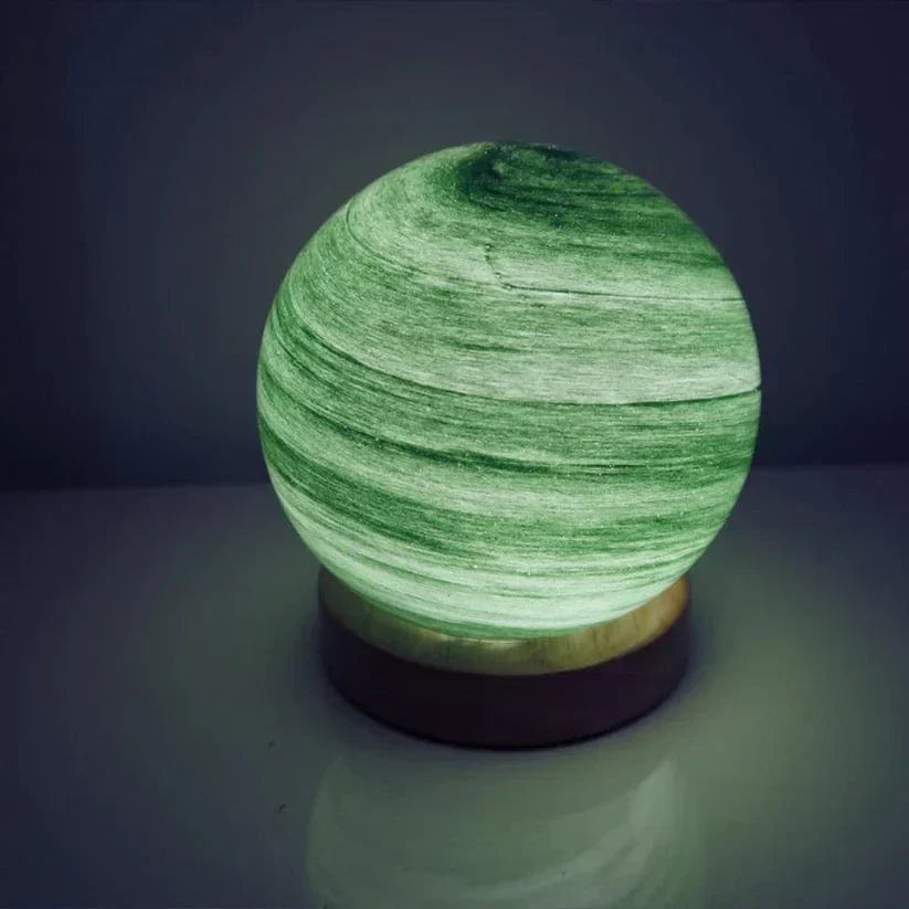 LunaSphere | Élégante Lampe d'Ambiance Lumineuse en Verre et Bois 4
