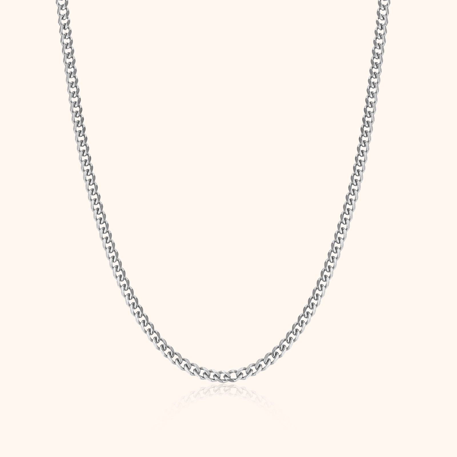 Noah - Collier chaîne cubaine en argent élégant pour homme