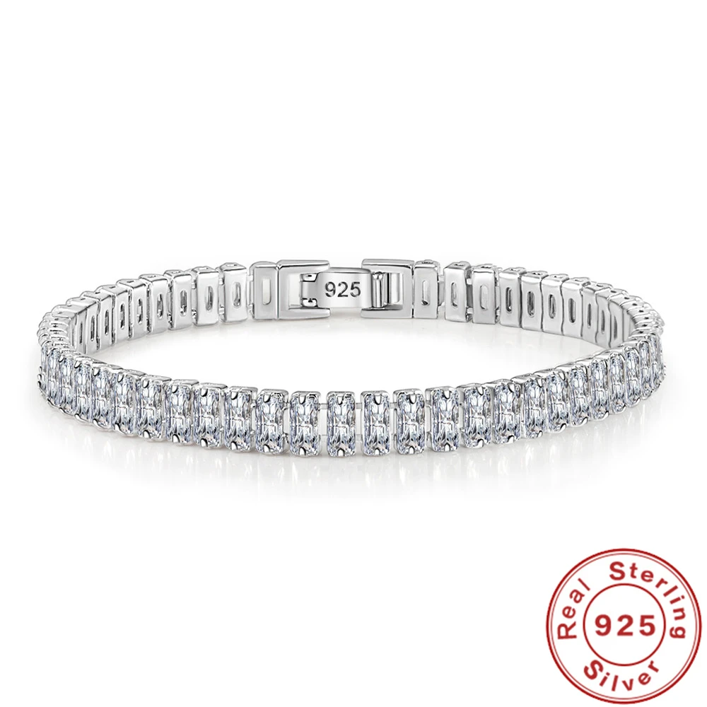 Bracelet Cristal Argent 925 Sterling Réglable Élégant