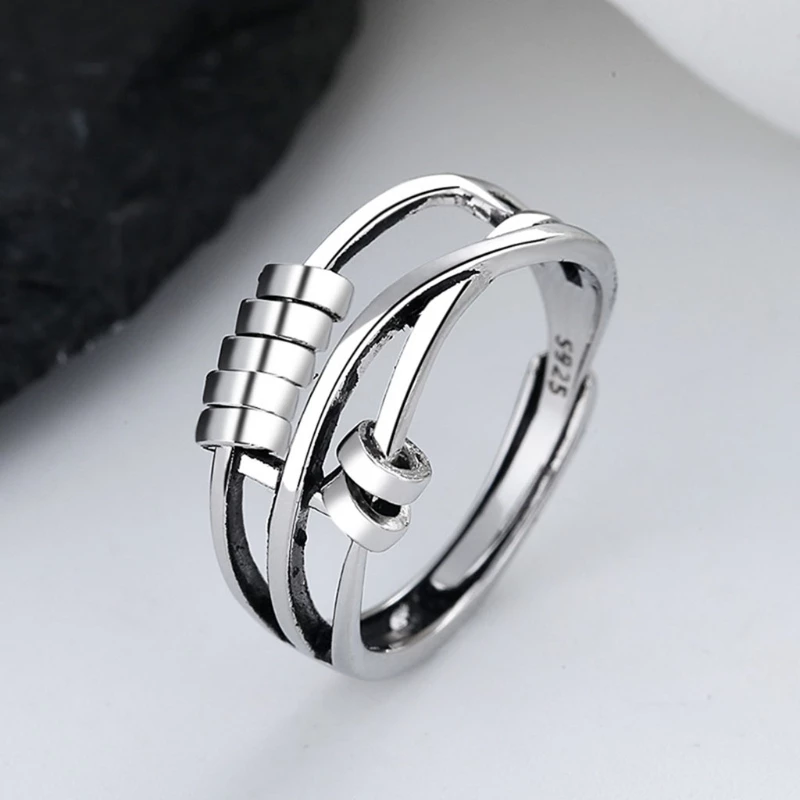 Bague Anti-Stress - Argent 925 Réglable Unisexe