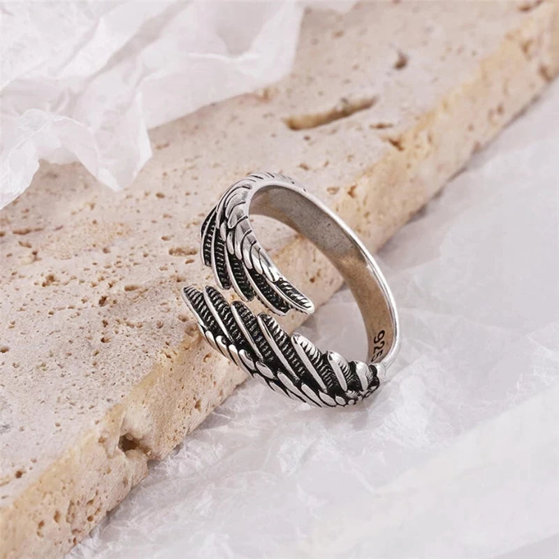 Bague Plume Aile Argent 925 - Symbole de Protection