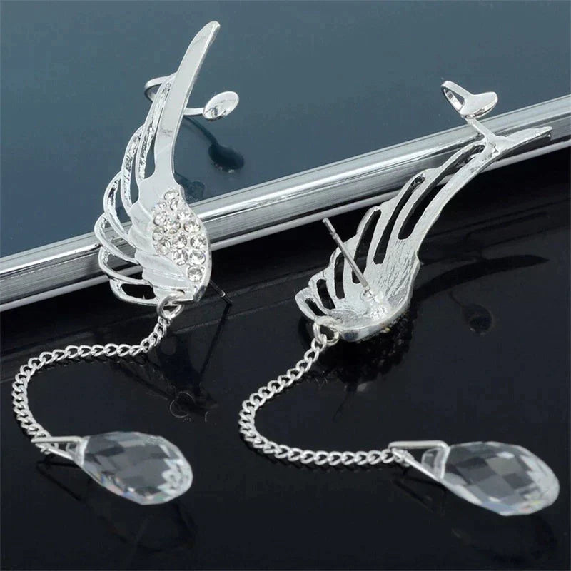 Manchettes d'Oreilles Aile d'Ange Longues - Argent