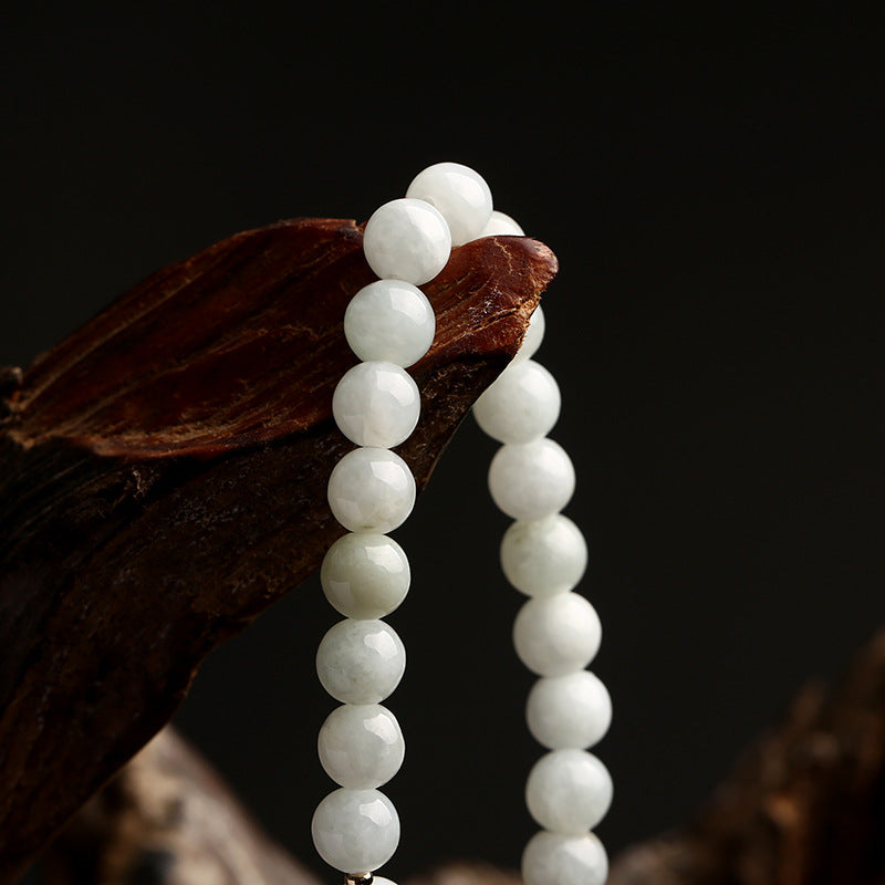 Bracelet jade et agate porte-bonheur en argent réglable