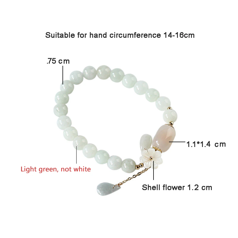 Bracelet jade et agate porte-bonheur en argent réglable