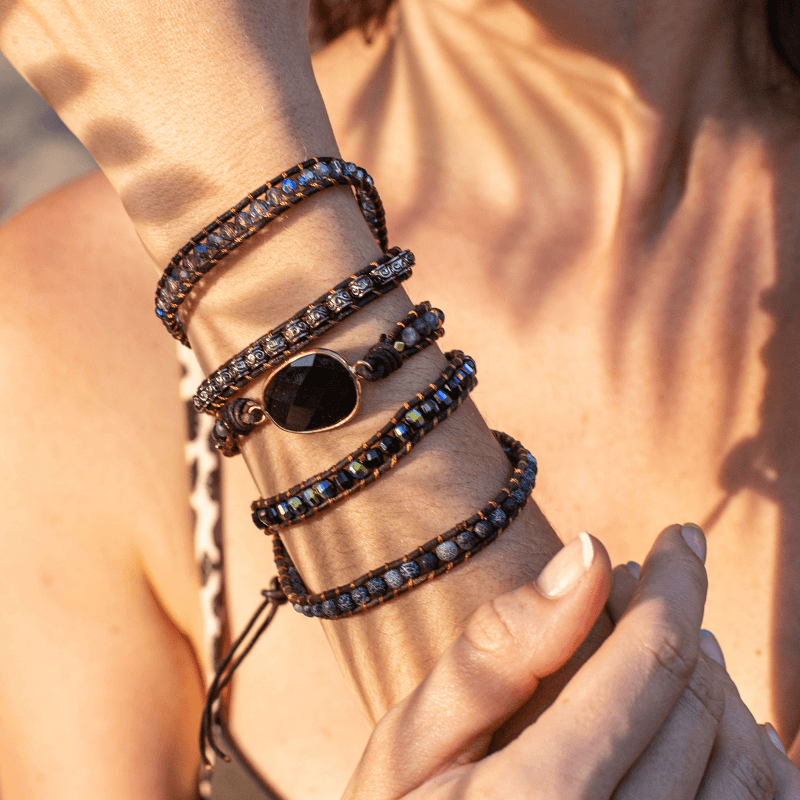 Lunara - Bracelet Lune Onyx Protecteur Stylé