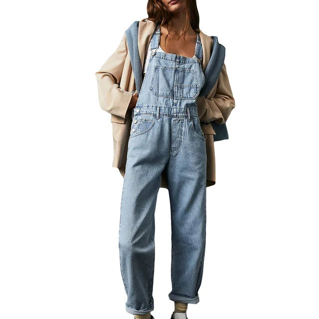 Mia | Chic Salopette En Jean Femme Décontractée 1