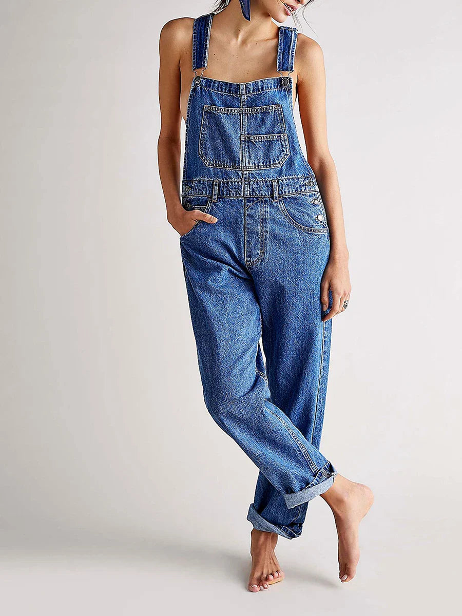 Mia | Chic Salopette En Jean Femme Décontractée 4