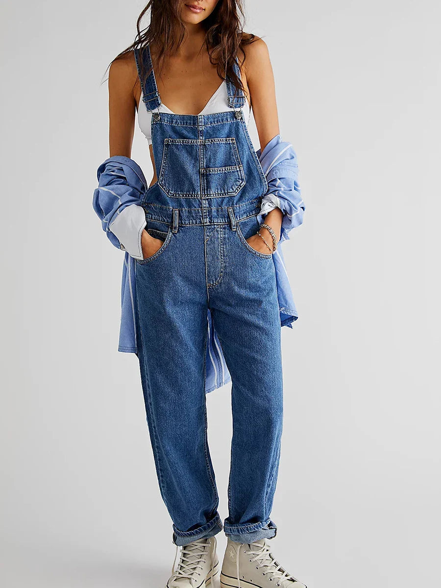 Mia | Chic Salopette En Jean Femme Décontractée 5