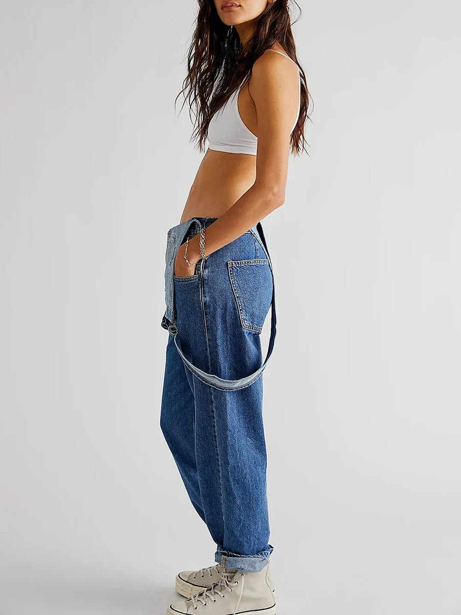 Mia | Chic Salopette En Jean Femme Décontractée 6