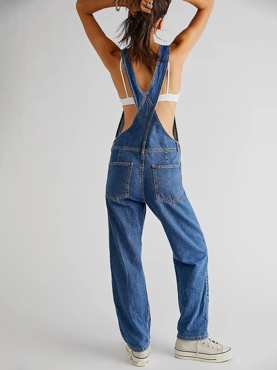 Mia | Chic Salopette En Jean Femme Décontractée 7