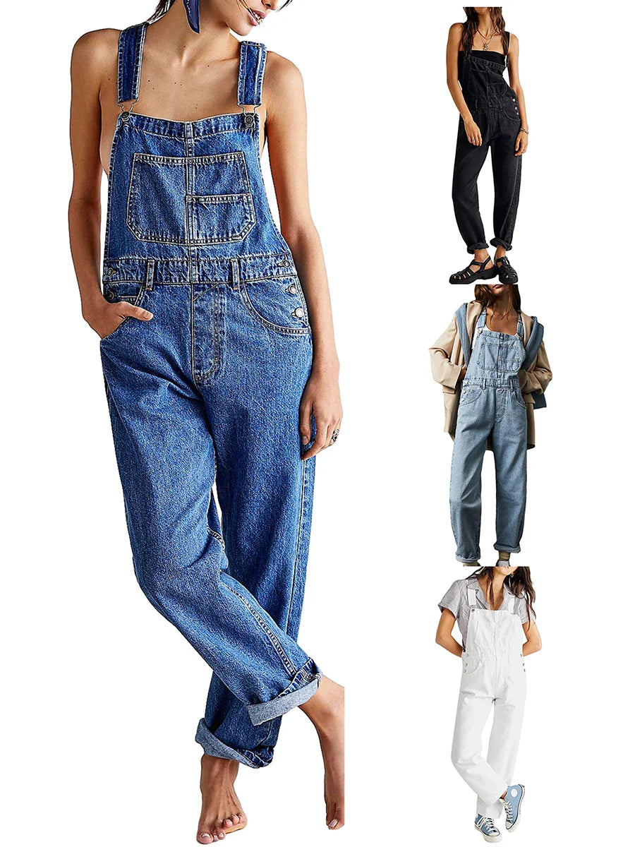 Mia | Chic Salopette En Jean Femme Décontractée 8