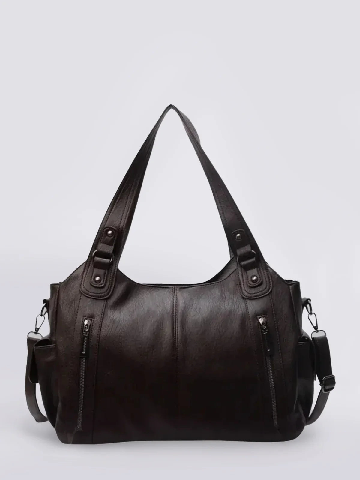 Mia | Élégant Sac Bandoulière Femme en Cuir Végétalien Noir 2