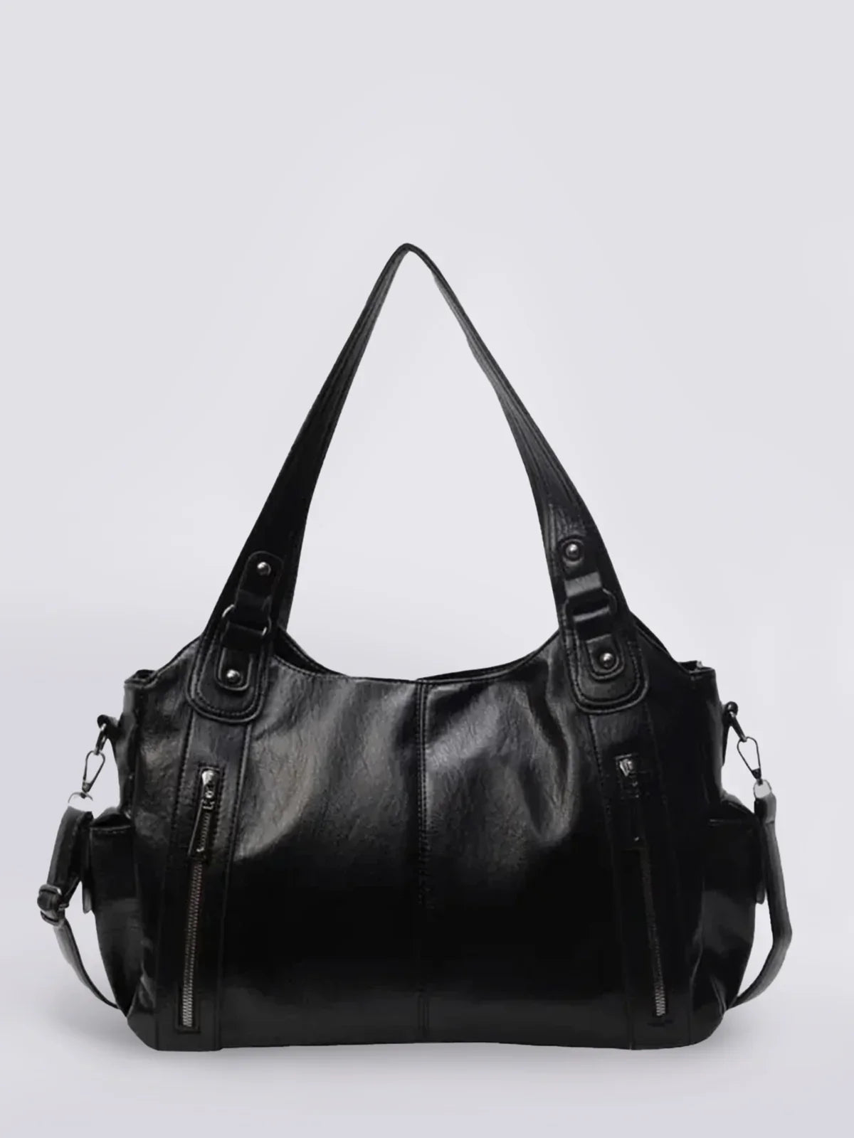 Mia | Élégant Sac Bandoulière Femme en Cuir Végétalien Noir 3