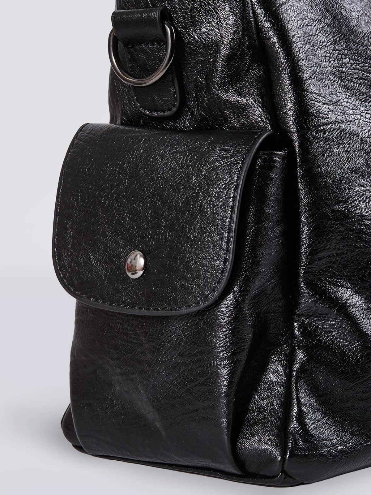 Mia | Élégant Sac Bandoulière Femme en Cuir Végétalien Noir 4