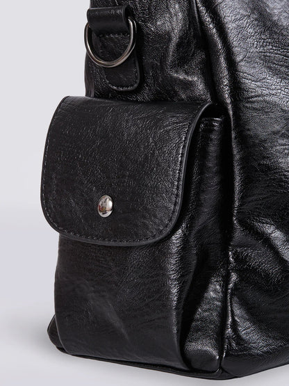 Mia | Élégant Sac Bandoulière Femme en Cuir Végétalien Noir 4