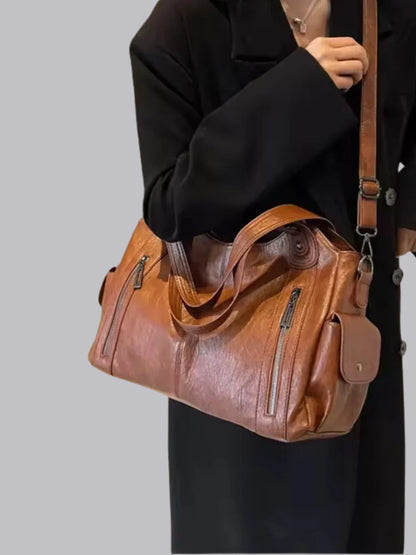Mia | Élégant Sac Bandoulière Femme en Cuir Végétalien Noir 6