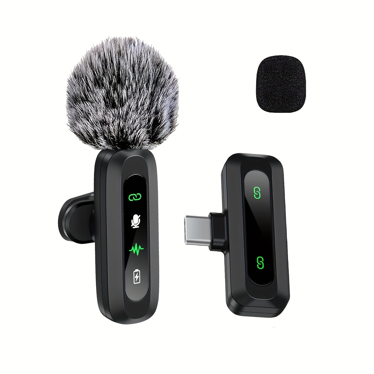 Micro Cravate Sans Fil | Microphone USB-C Compact avec Pare-Vent | Idéal pour Podcasts et Vlogs 0