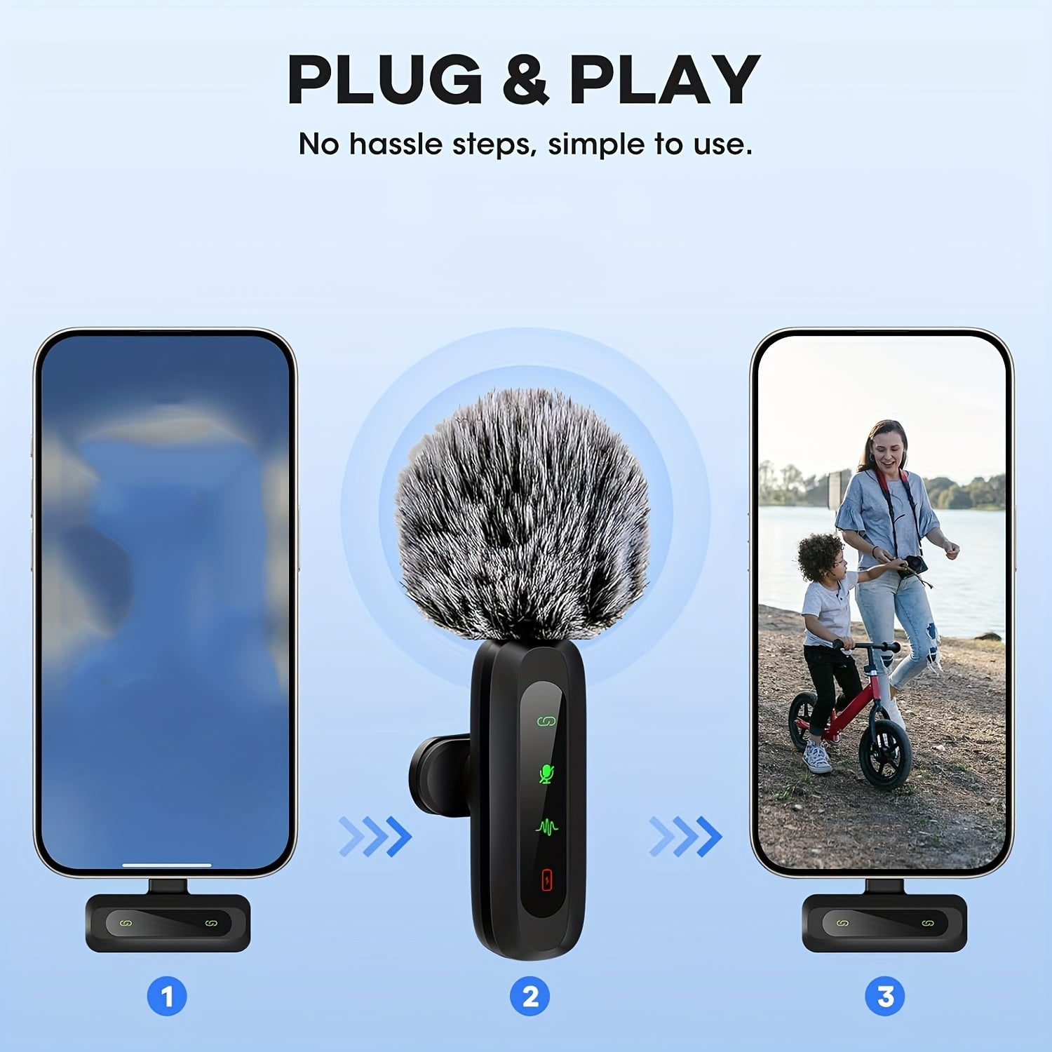 Micro Cravate Sans Fil | Microphone USB-C Compact avec Pare-Vent | Idéal pour Podcasts et Vlogs 5