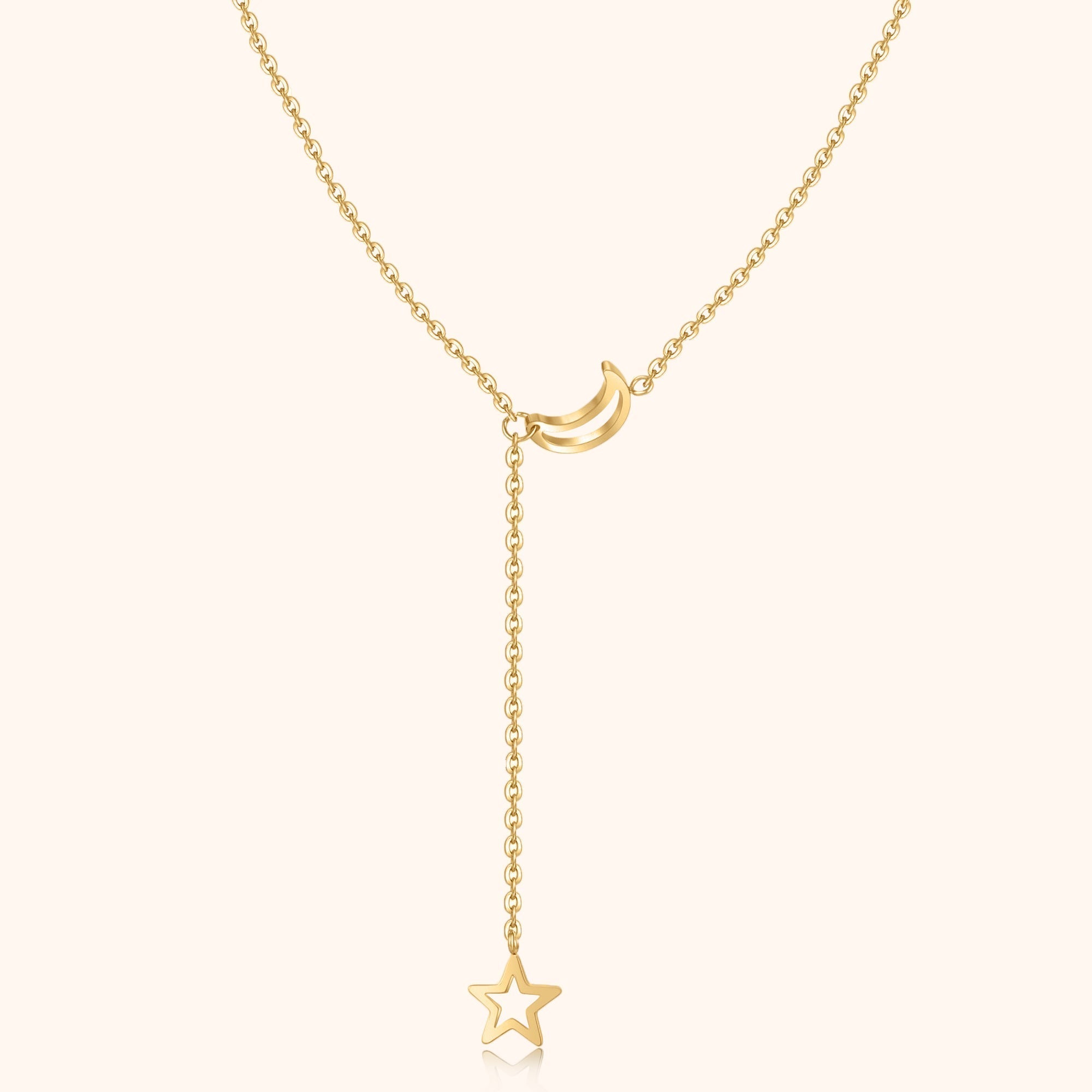Nova - Collier lune et étoile en argent cosmique multicouche