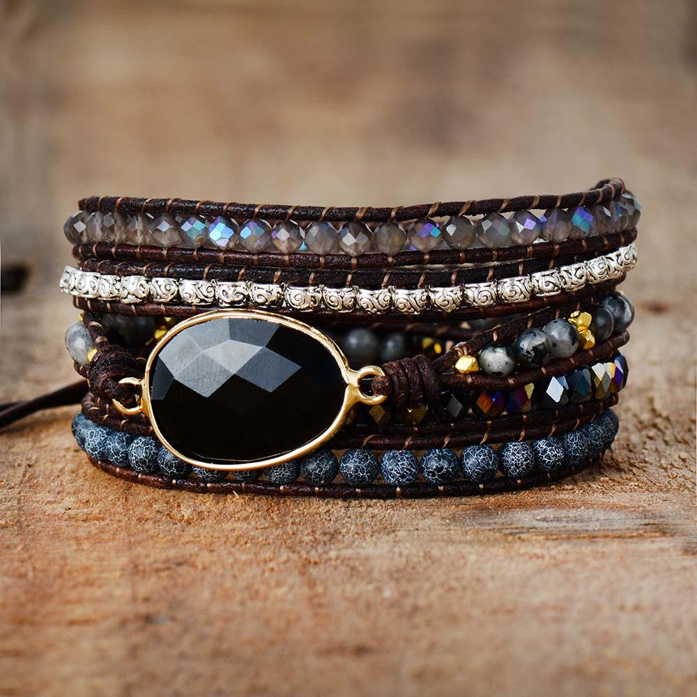 Lunara - Bracelet Lune Onyx Protecteur Stylé