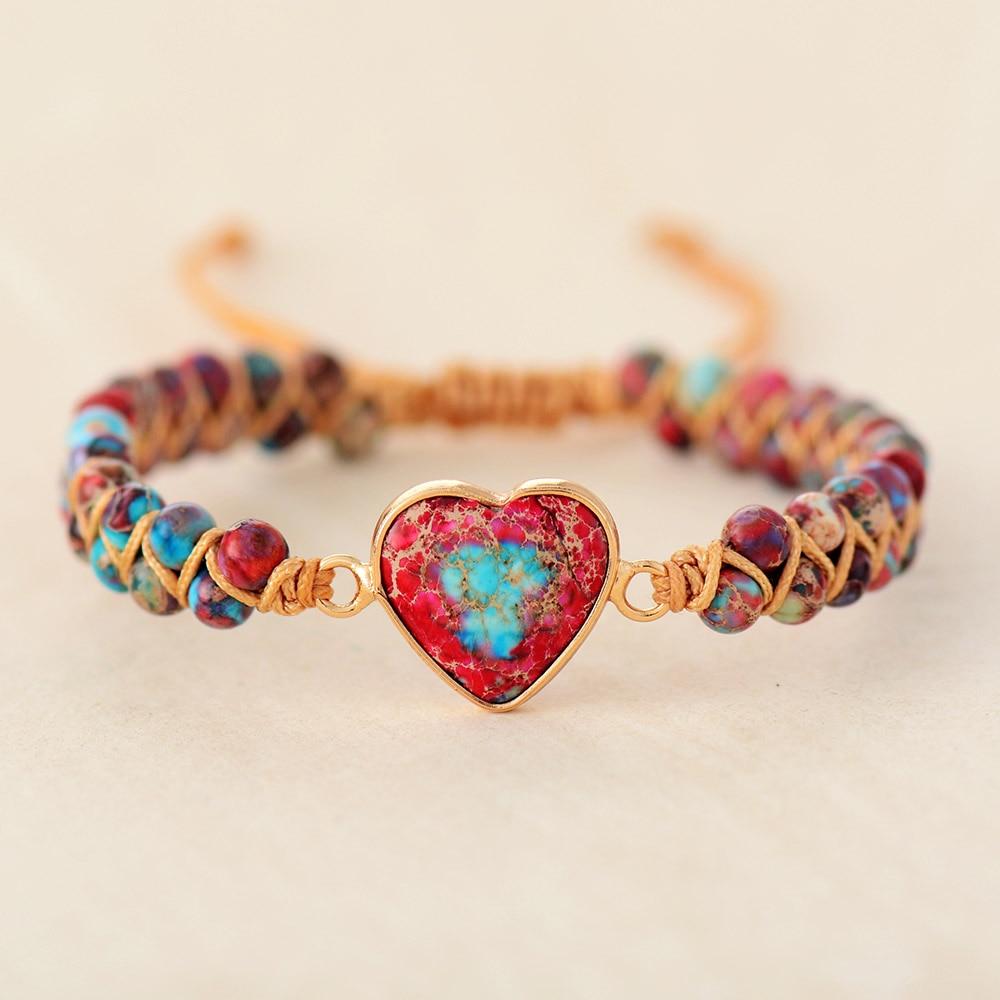 Amélie LoveStone Bracelet - Accessoire Jaspe Élégant