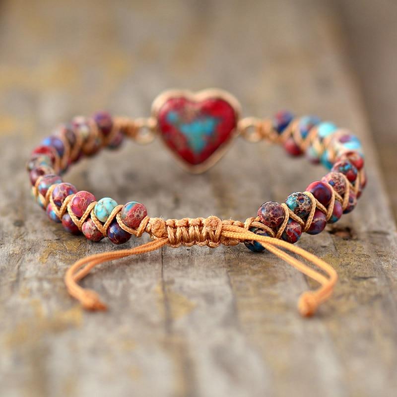 Amélie LoveStone Bracelet - Accessoire Jaspe Élégant