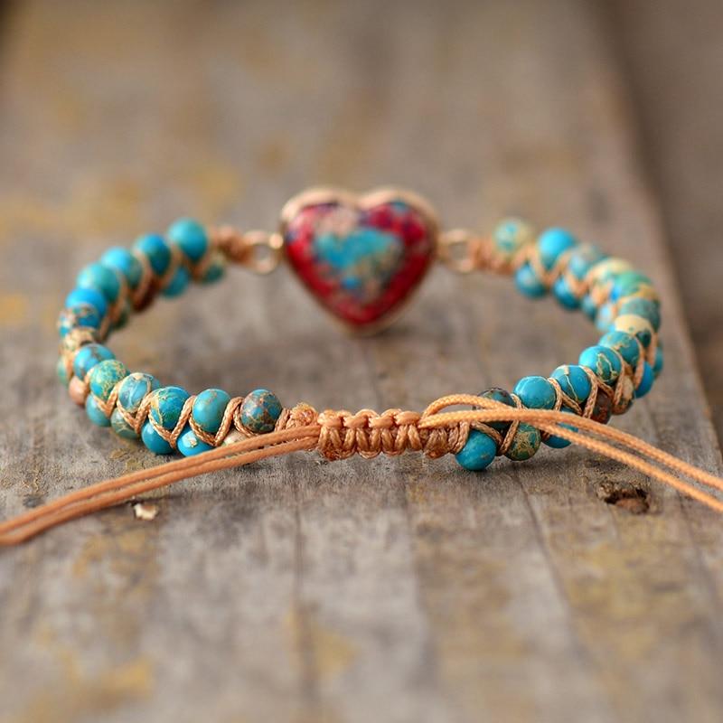 Amélie LoveStone Bracelet - Accessoire Jaspe Élégant