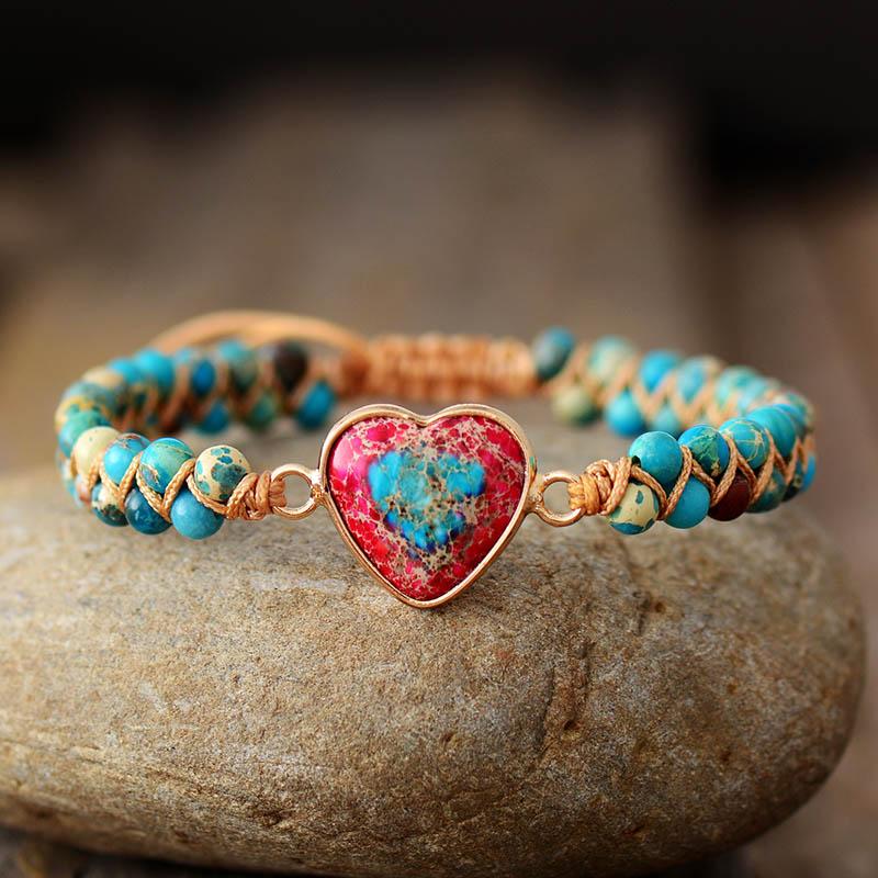 Amélie LoveStone Bracelet - Accessoire Jaspe Élégant